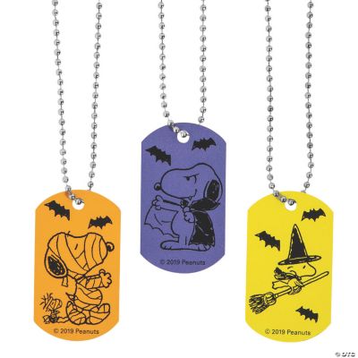 Peanuts® Halloween Dog Tag Necklaces Oriental Trading