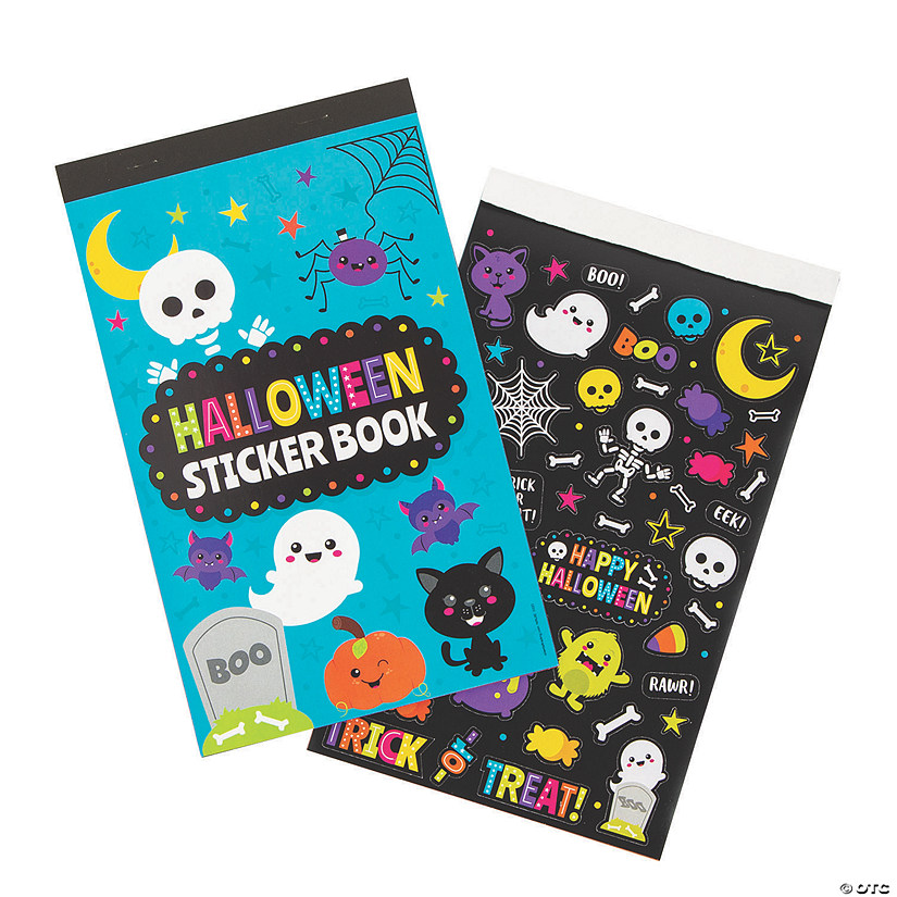 A6 SPOOKY HALLOWEEN 36 PAGE ACTIVITY STICKER BOOKS TRICK OR TREAT PARTY FAVOURS 