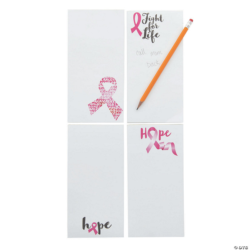 Pink Ribbon Breast Cancer Awareness 12 Magnetic notepads 