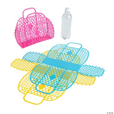 9 3/4 x 4 1/4 x 8 1/2 Medium Jelly Beach Plastic Tote Bags - 6