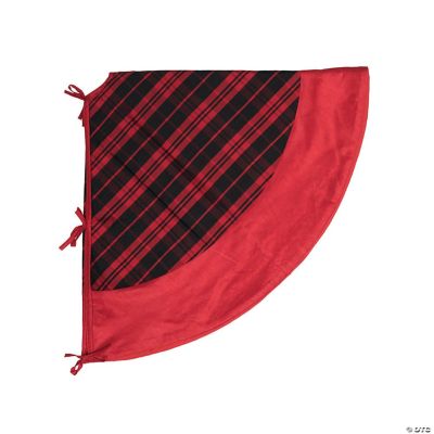 Vickerman Red and Black Plaid 52" Christmas Tree Skirt Oriental Trading