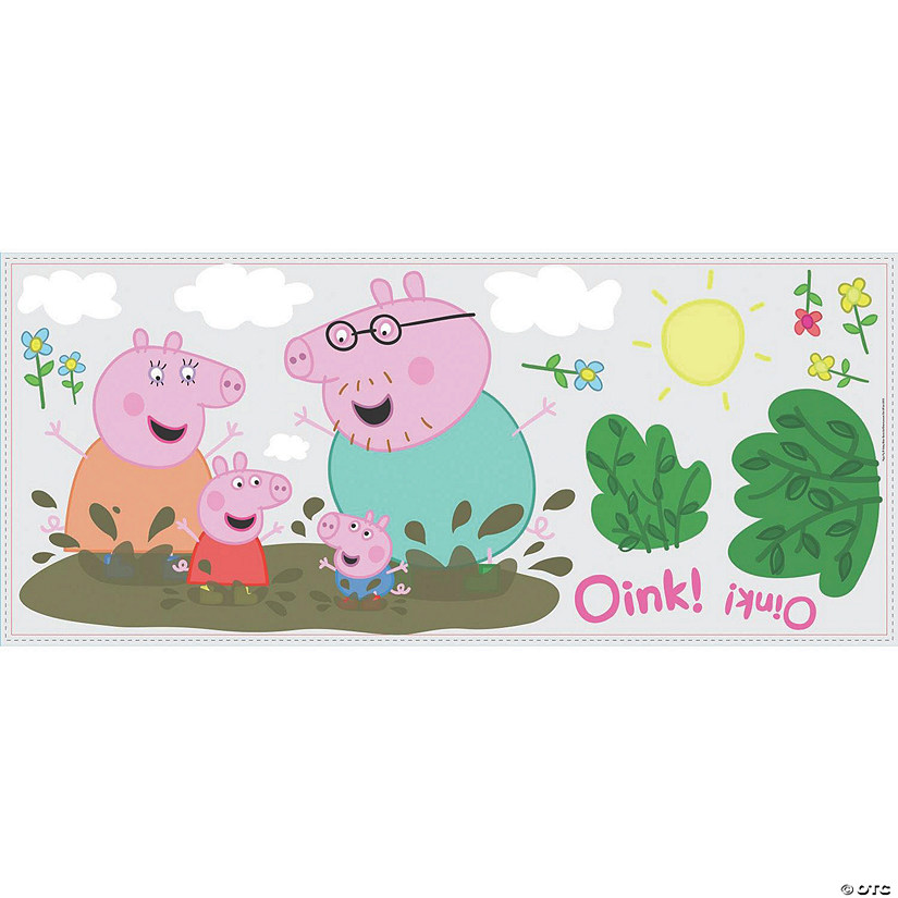 Peppa and Friends muddy puddles wall stickerOfficial Peppa Pig product 