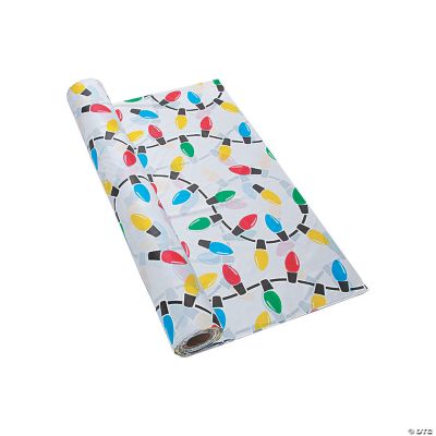 Christmas Lights Plastic Tablecloth Roll