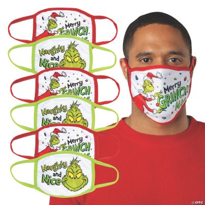 Adult’s Dr. Seuss™ The Grinch Washable Face Masks - 6 Pc. - Discontinued