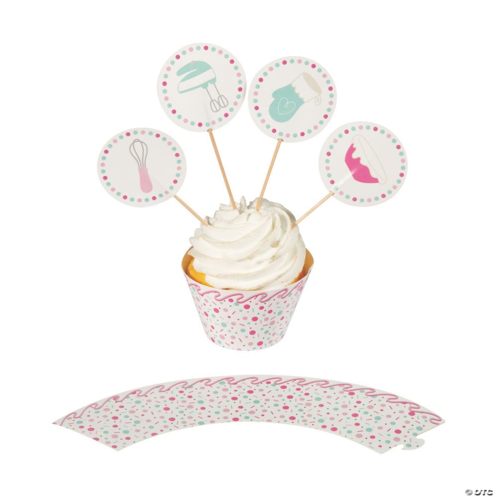 100 Pc Bulk Baking Party Cupcake Wrappers Picks