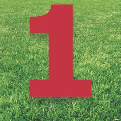 Red Number 1 Yard Sign Oriental Trading