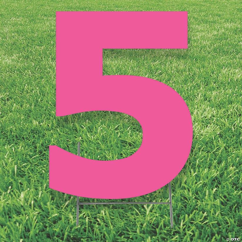Pink Number 5 Yard Sign | Oriental Trading
