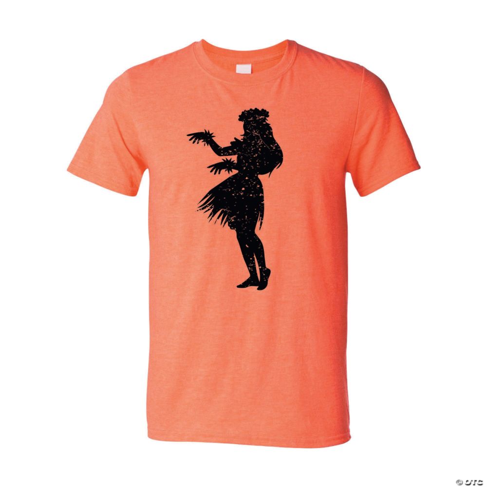 Luau Silhouette Adult's T-Shirt - Medium Orange