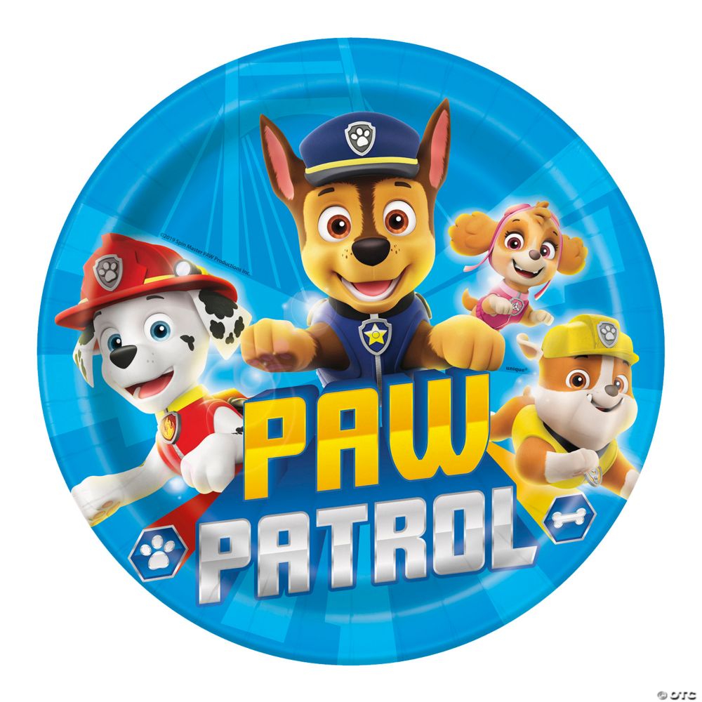 8 Pc 9 Paw Patrol Party Paper Dinner Plates