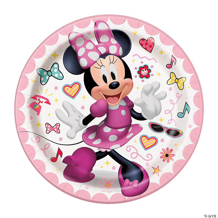 MINNIE MOUSE PACK OF 8 PARTY PLATES 22CM DIAMETER DISNEY NEW 