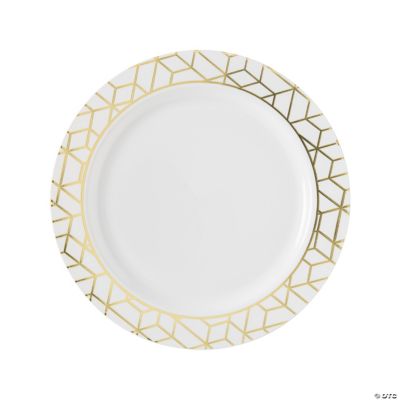 Premium Geometric Plastic Dinner Plates 25 Ct. Oriental Trading