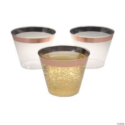 Small Plastic Cups with Rose Gold Trim 50 Ct. Oriental Trading