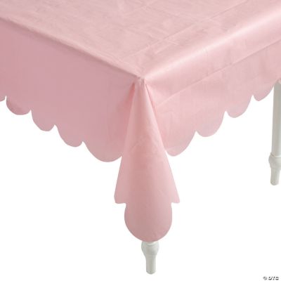 Pink Scallop Edge Paper Tablecloth Oriental Trading