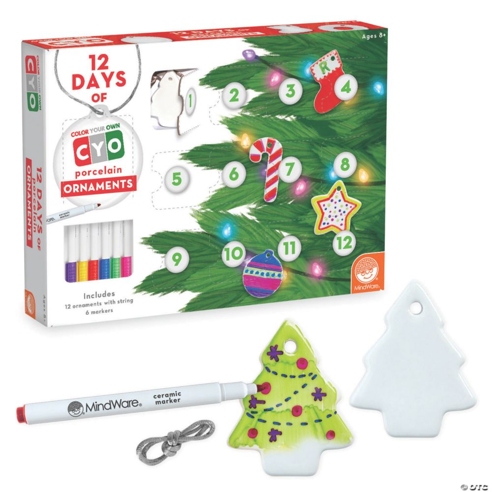 12 Days of Color Your Own Ornaments From MindWare