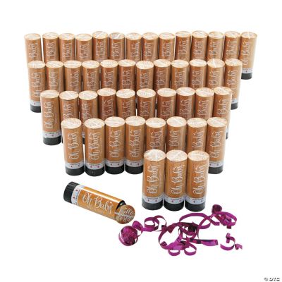 Bulk Oh Baby Pink Gender Reveal Confetti Poppers 48 Pc. Oriental