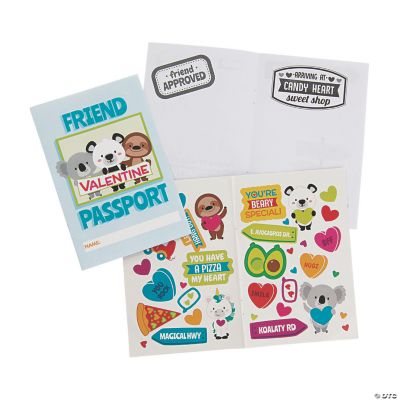 Valentine Passport Sticker Books 12 Pc. Oriental Trading