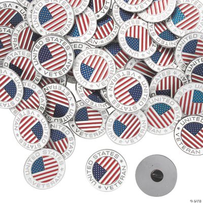 Fun Express 144 PC Bulk Patriotic Enamel Pin Handout Kit