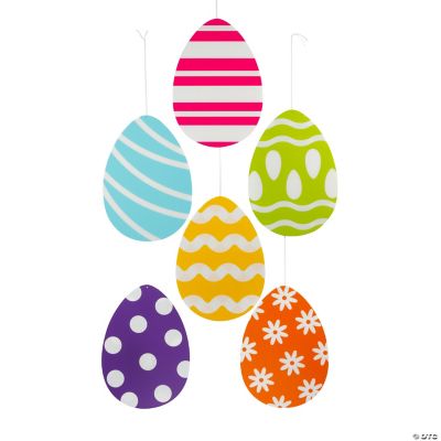 Easter Bunny with Egg Hanging Honeycomb Decorations – 6 Pc.