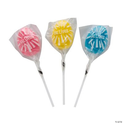 He Lives Religious Easter Egg Lollipops 12 Pc.
