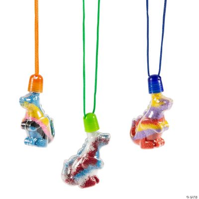 Dinosaur Sand Art Necklaces 12 Pc. Oriental Trading