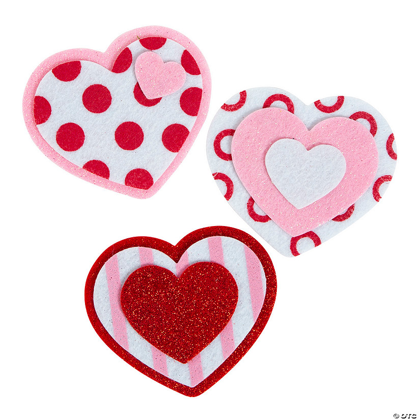 Felt Valentine’s Day Heart Magnet Craft Kit - Makes 12 | Oriental Trading