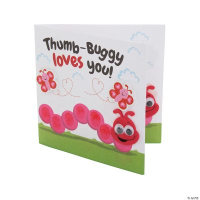 Thumbprint Valentine’s Day Card Craft Kit Oriental Trading