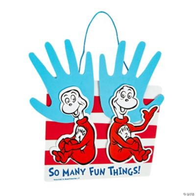 Dr Seuss Thing 1 Thing 2 Handprint Craft Kit Oriental Trading