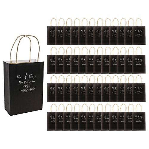 Gift Bags for Men 14x5x10 Inch Black Gift Bags Wedding Gift Bags 10 Pack Large Gift Bags Black Paper Bags