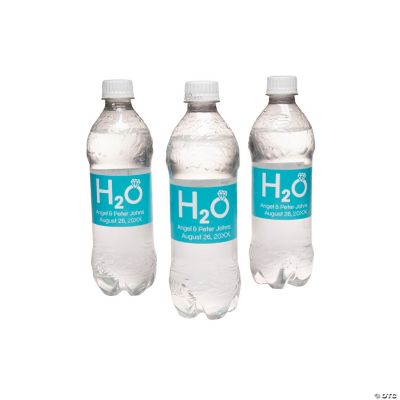 Personalized H2O Wedding Water Bottle Labels