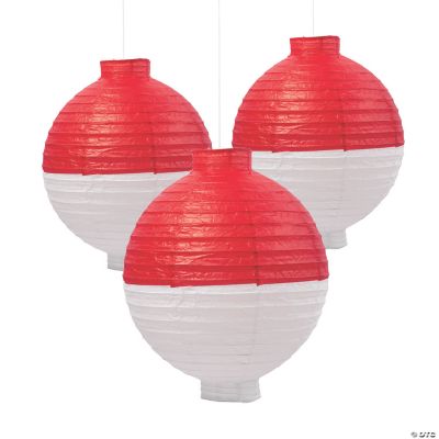 Fishing Bobbers-dollar store paper lanterns painted half white. Sailors or Fishing  Theme Party.