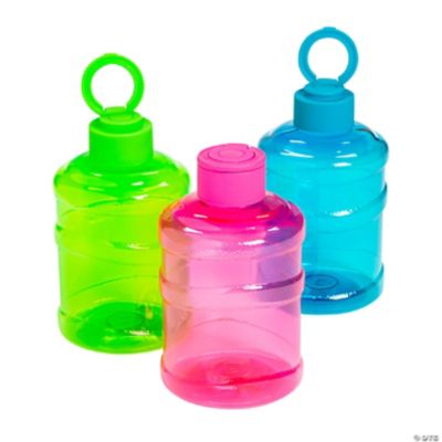 Transparent Neon BPA-Free Plastic Water Bottles with Lids - 12 Ct