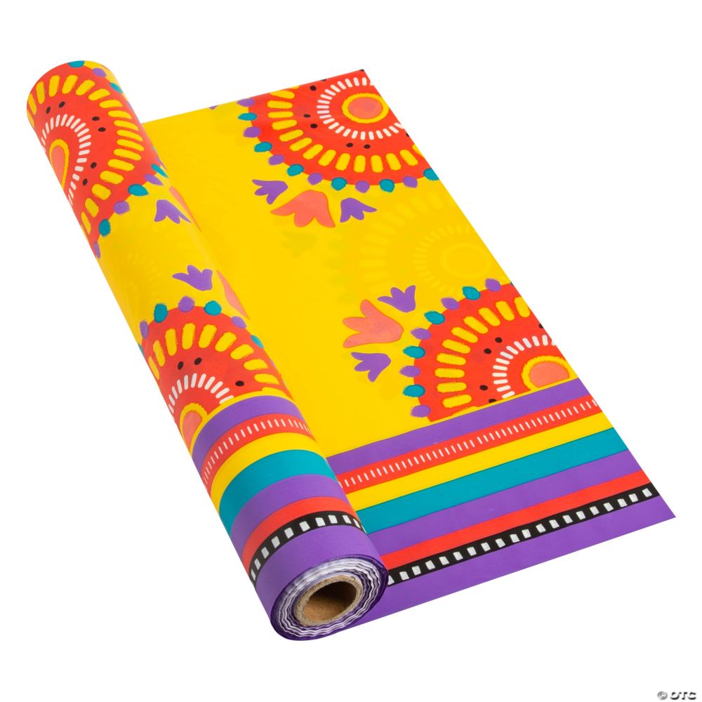 Bright Fiesta Plastic Tablecloth Roll 40"x100 ft