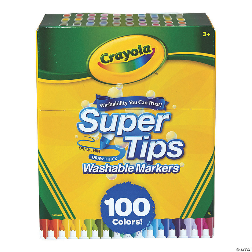 100 Count Crayola SuperTips Washable Markers: What's Inside the