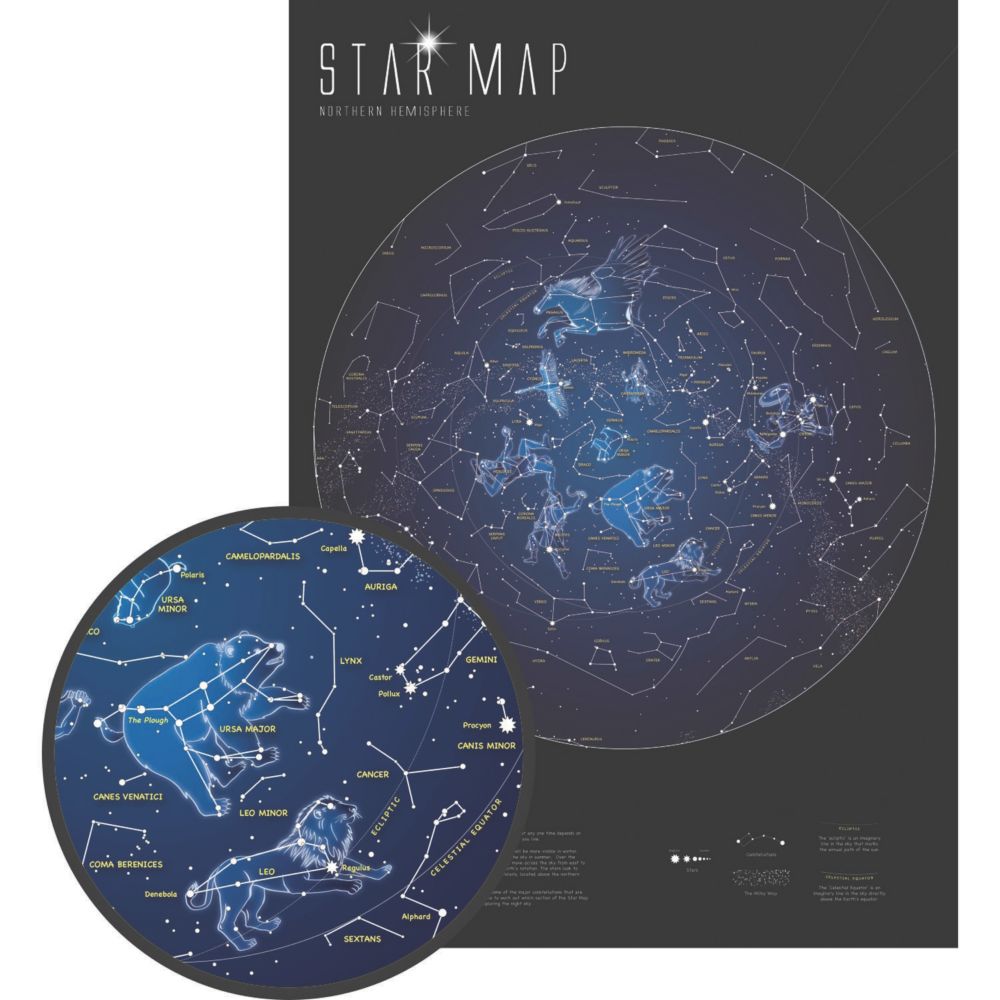 Glow in the Dark Star Map Art From MindWare