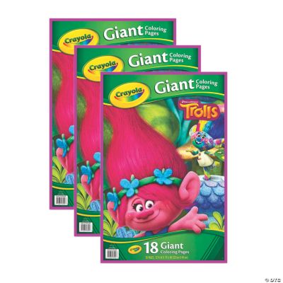 crayola giant coloring pages trolls pack of 3  oriental trading