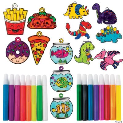 Bulk Suncatcher & Paint Boredom Buster Kit Craft Supplies 96 Pieces