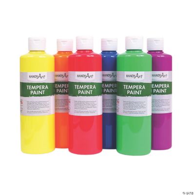 Handy Art® Fluorescent Tempera Paint, Pint, 6-Color Set
