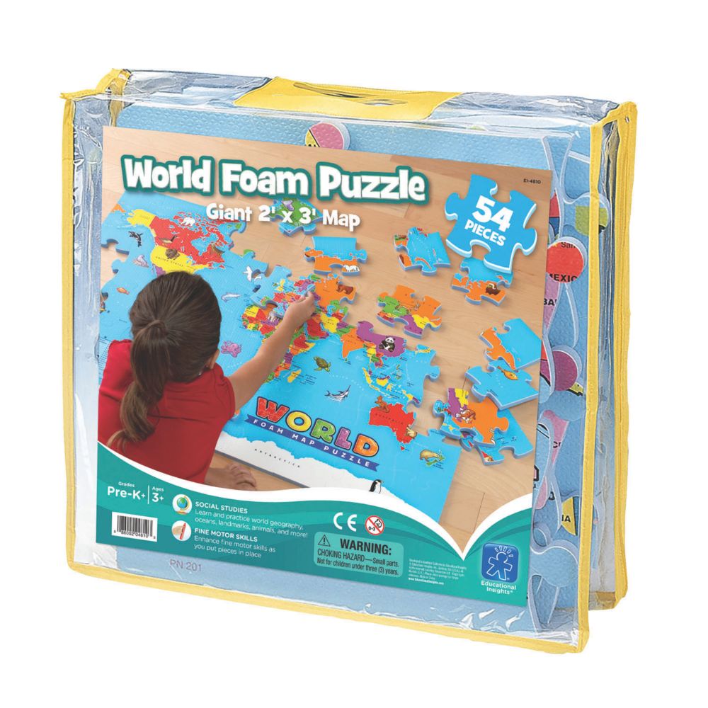 Educational Insights: World Foam® Map Jigsaw Puzzle From MindWare