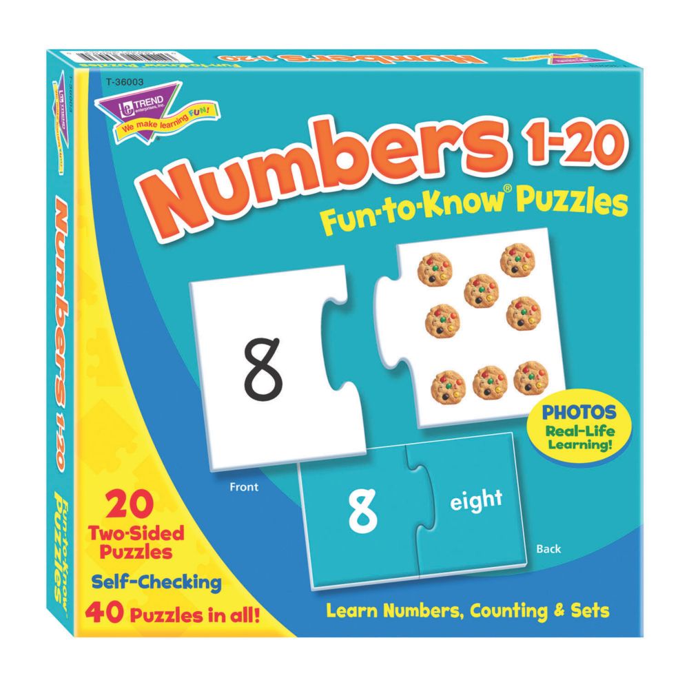 TREND enterprises, Inc. Numbers 1-20 Fun-to-Know® Jigsaw Puzzles Activity From MindWare