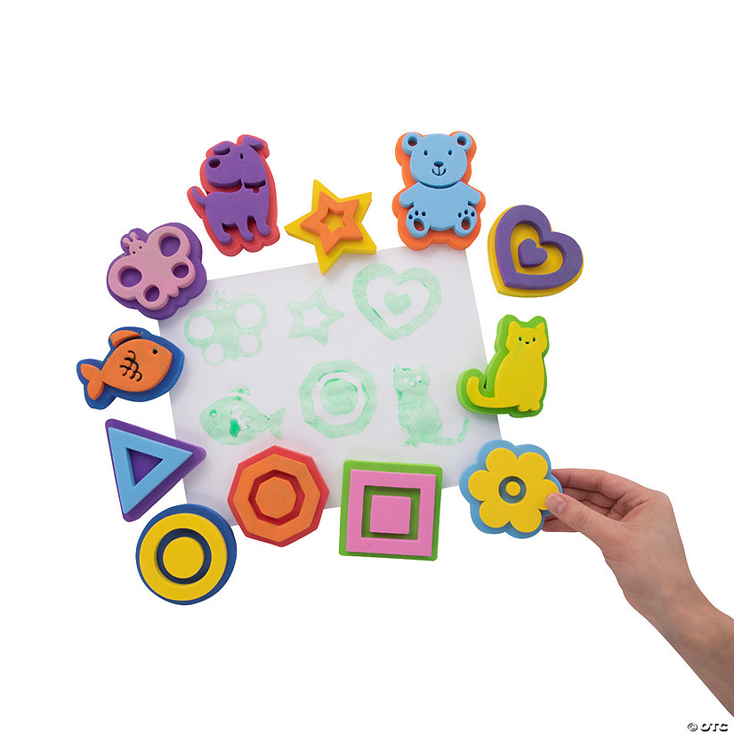 Shapes & Animal Stamps - 12 Pc.
