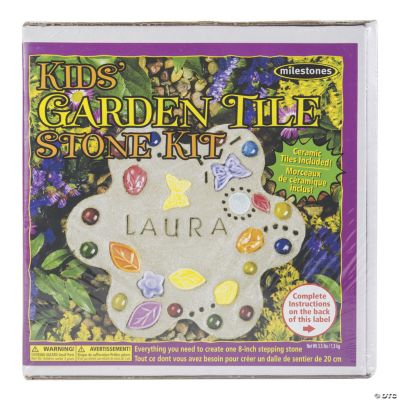 Milestones Kids Garden Tile Stepping Stone Kit, Multi-Color 