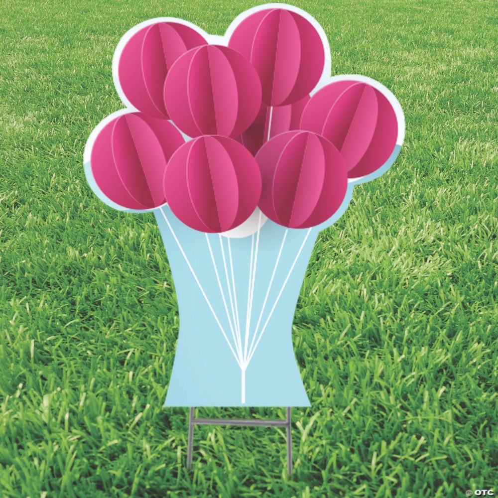 Pink Balloons Yard Sign