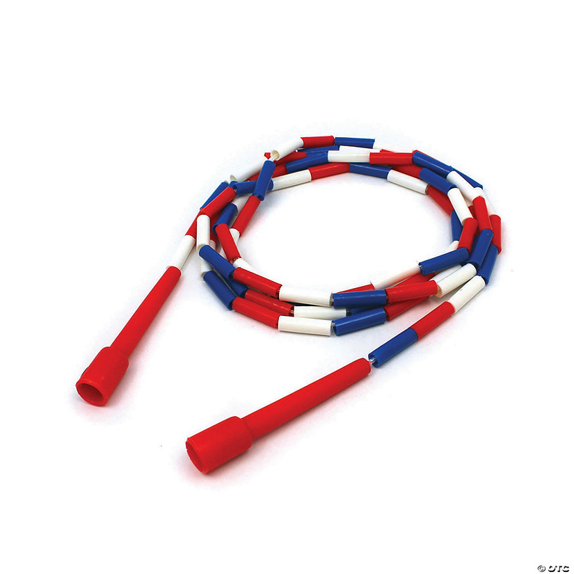 Red/White/Blue 7-foot Jump Rope with Plastic Beaded Segmentation 