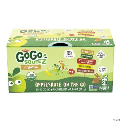 MATERNE GoGo Squeez Organic Applesauce OnTheGo Variety, 3.2 oz, 20