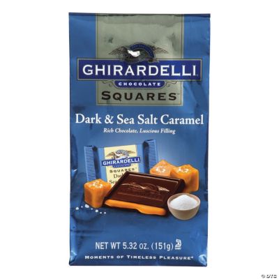 GHIRARDELLI Dark Chocolate Sea Salt Caramel Squares for Valentine's Day  Chocolate Gifts, 5.32 Oz Bag