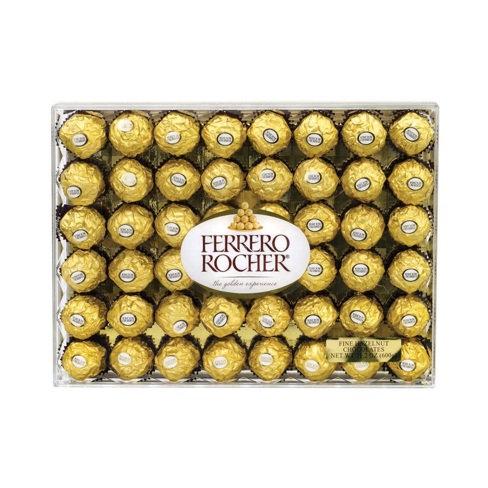 FERRERO ROCHER Hazelnut Chocolate Diamond Gift Box, 48 Pieces From MindWare