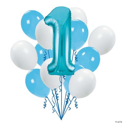 1st Birthday Blue Balloon Bouquet - 26 Pc.