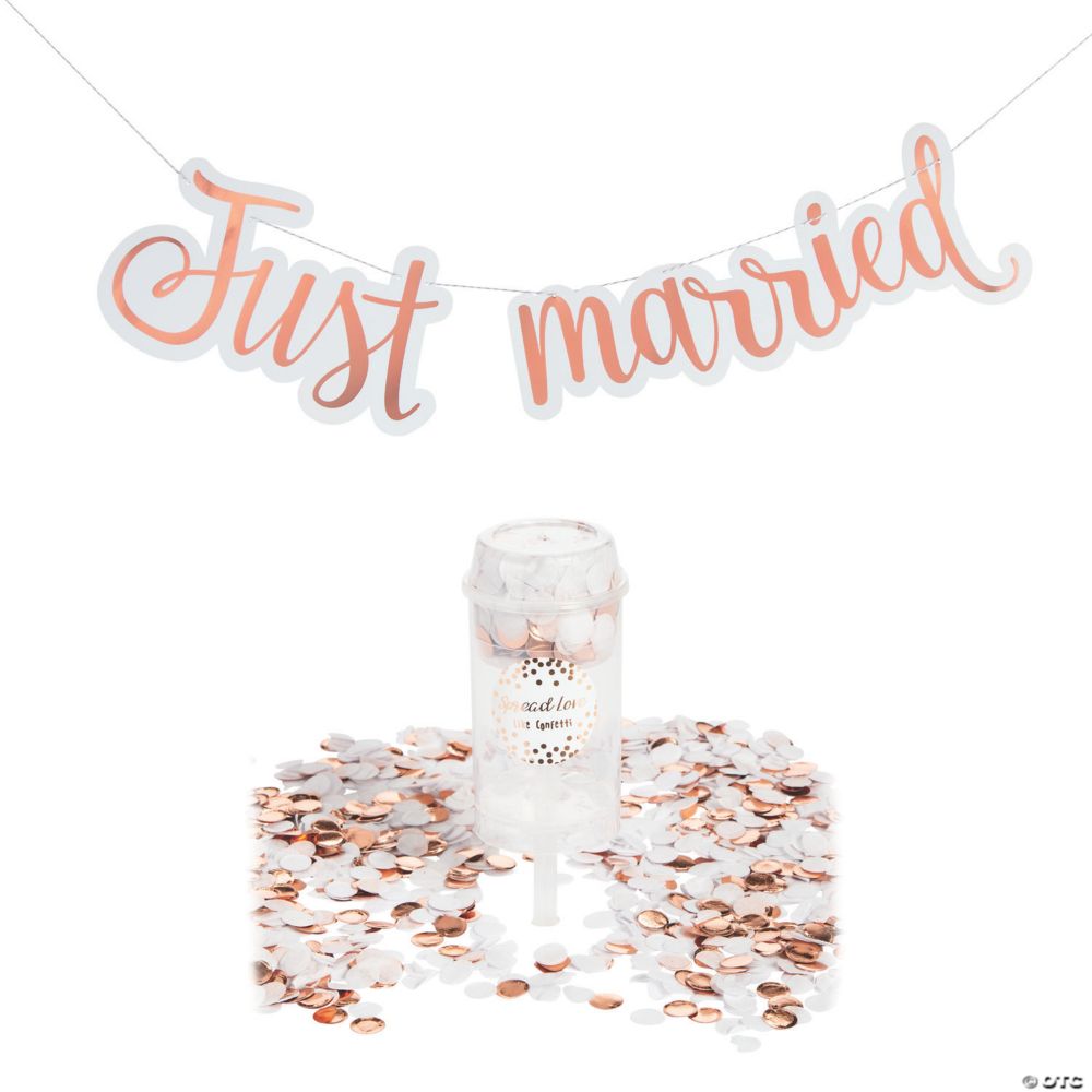 16 Pc Just Married Confetti Kit