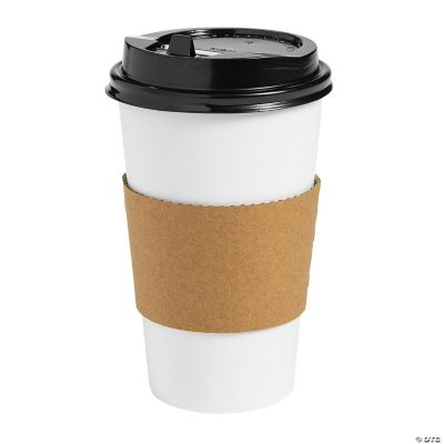 16 oz. Solid Color Disposable Paper Coffee Cups with Lids & Sleeves - 12  Ct. | Oriental Trading