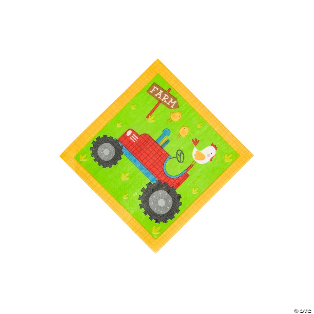 16 Pc 5 Farm Party Beverage Napkins